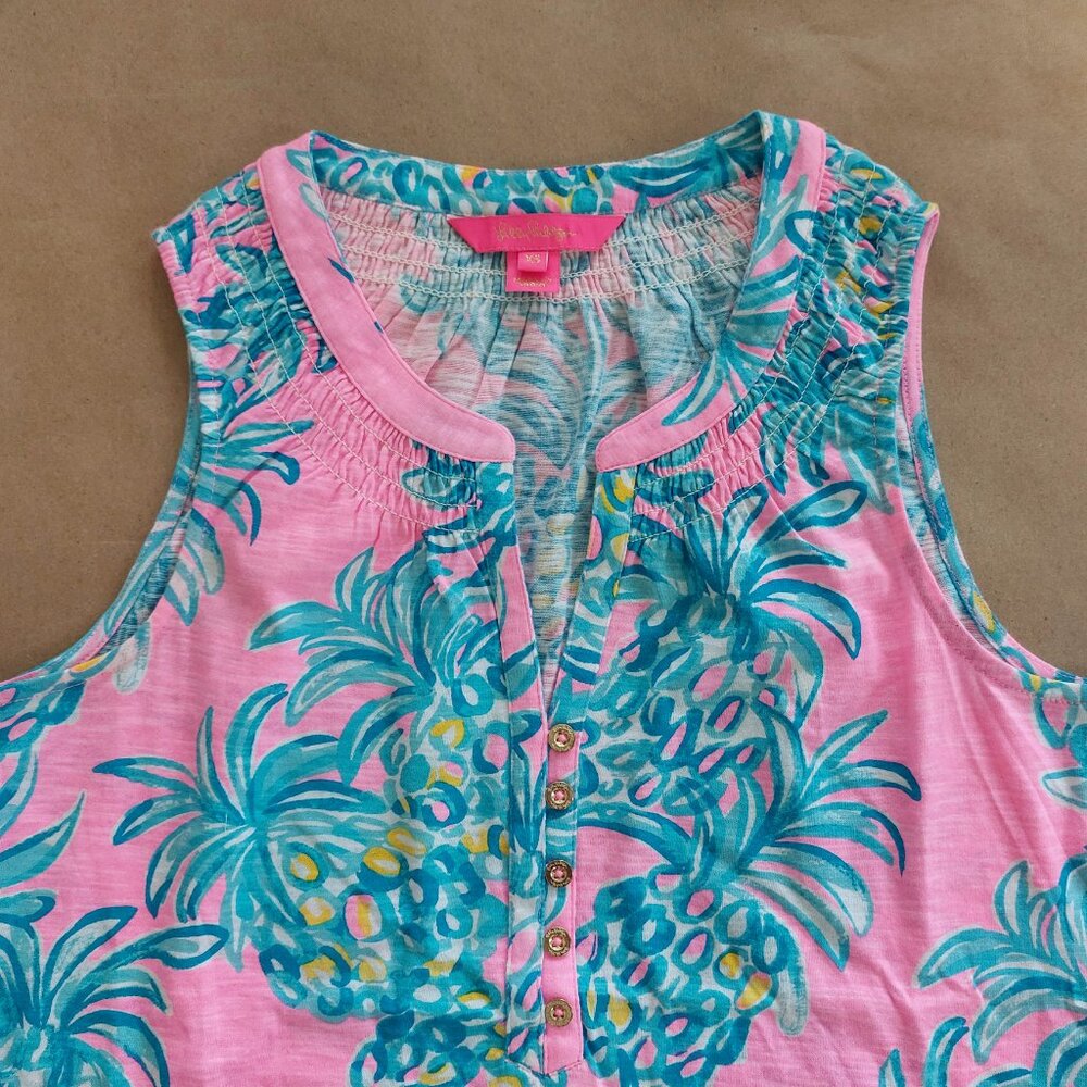 Lilly Pilitzer Hot Pink Tank Blouse Top Women's XS - Picture 2 of 8